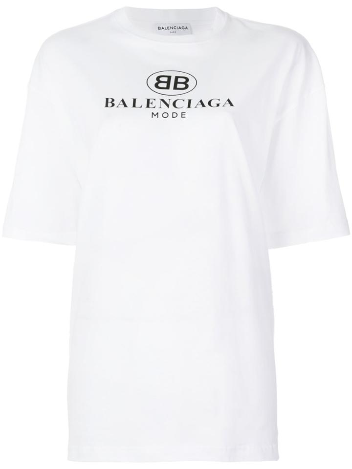 Balenciaga Bb Oversized T-shirt - White