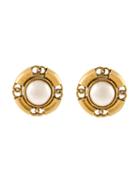 Chanel Vintage Pearl Clip-on Earrings, Women's, Metallic