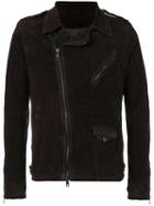 Giorgio Brato - Off-centre Zip Jacket - Men - Lamb Skin/polyester - 48, Brown, Lamb Skin/polyester