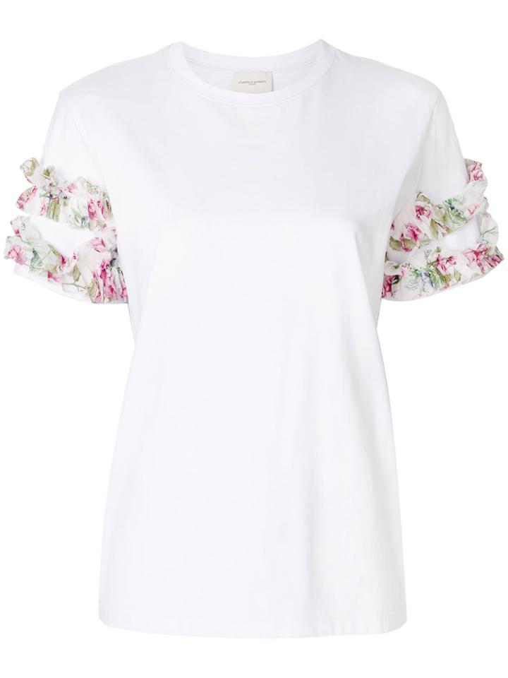 Giuseppe Di Morabito Floral Ruffle T-shirt - White