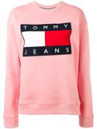 Tommy Jeans - Logo Patch Sweatshirt - Women - Cotton/polyester - M, Pink/purple, Cotton/polyester