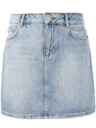 Ganni Bleached Denim Mini Skirt - Blue
