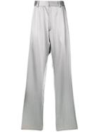 Gmbh Pinstripe Adjustable Wide-leg Trousers - Metallic