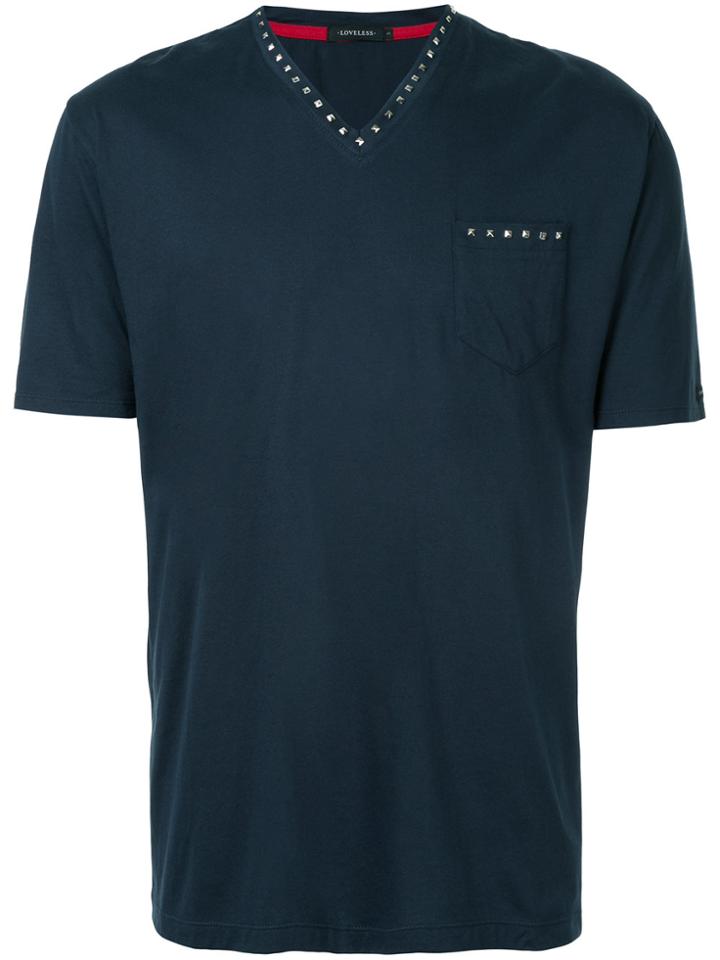 Loveless Stud Detail T-shirt - Blue