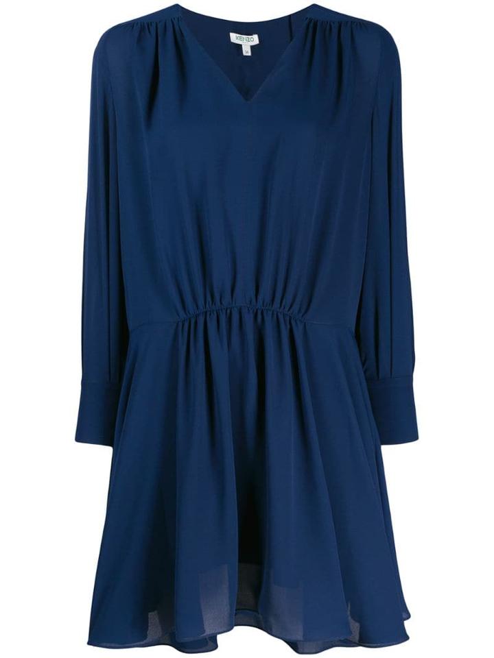 Kenzo Gathered Waist Dress - Blue