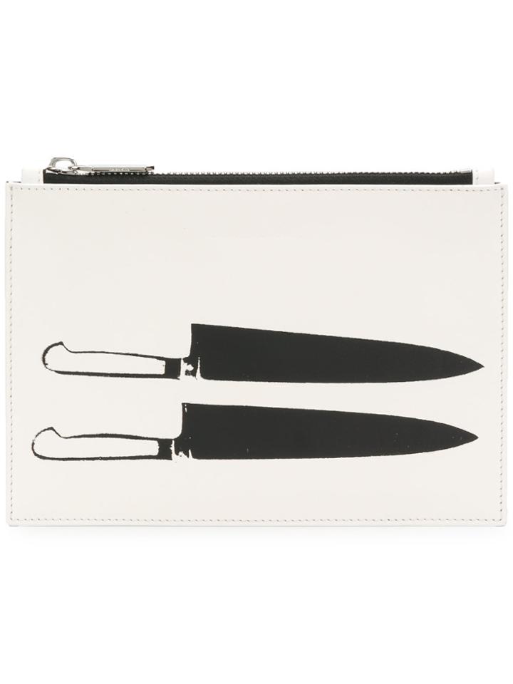 Calvin Klein 205w39nyc Knife Print Clutch Bag - White