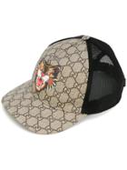 Gucci Cat Print Gg Supreme Baseball Hat - Black