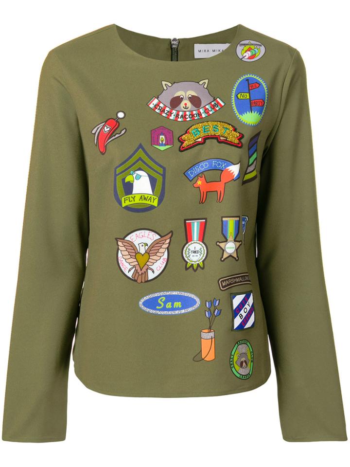 Mira Mikati Multi Print Blouse - Green