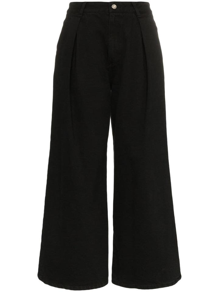 Sjyp High Waisted Wide Leg Jeans - Black