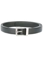 Saint Laurent Monogram Passant Buckle Belt, Men's, Size: 105, Black, Calf Leather
