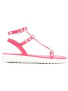 Valentino Rockstud Strappy Sandals - Pink & Purple