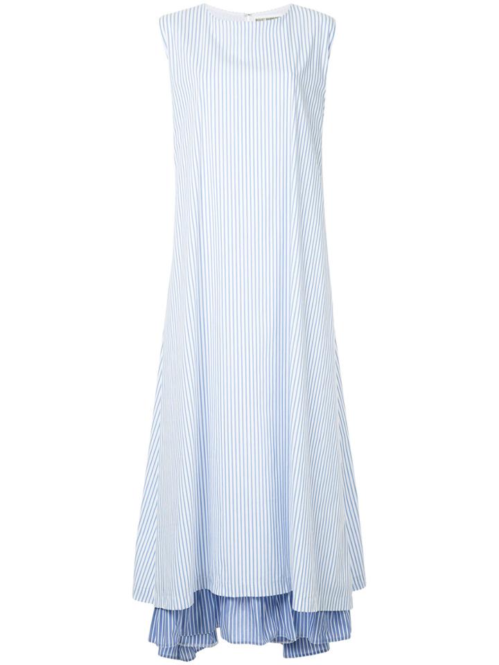 N Duo Striped Flared Dress - Blue