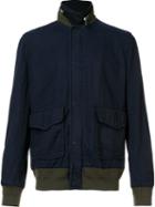 Sacai Layered Bomber Jacket, Men's, Size: Xl, Blue, Cotton/polyester/nylon/wool