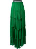 Just Cavalli - Ruffled Maxi Skirt - Women - Viscose - 44, Green, Viscose