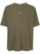 Stone Island Logo Embroidered T-shirt - Green