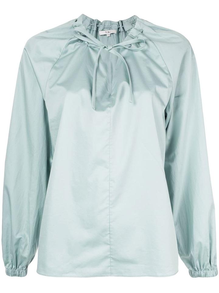 Tibi Drawstring Detail Blouse - Green