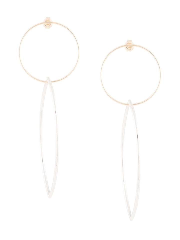 Natalie Marie 9kt Yellow Gold Extra Large Loop Through Silver Marquise