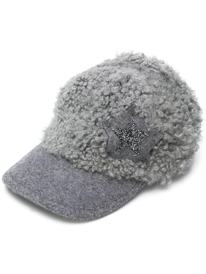 Lorena Antoniazzi Shearling Cap - Grey
