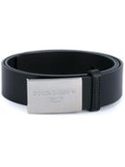 Dolce & Gabbana Logo Plaque Belt, Men's, Size: 90, Black, Leather/metal