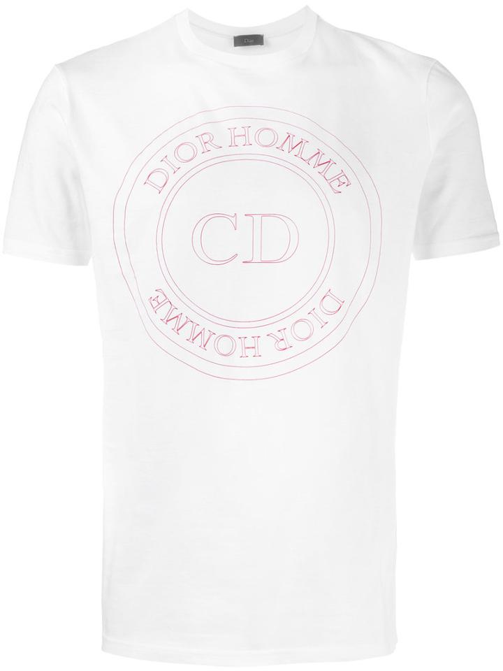 Dior Homme Logo Print T-shirt, Men's, Size: Large, White, Cotton