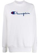 Champion Boxy Fit Logo Embroidered Sweatshirt - White
