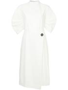Goen.j Puff Sleeve Corduroy Dress - White