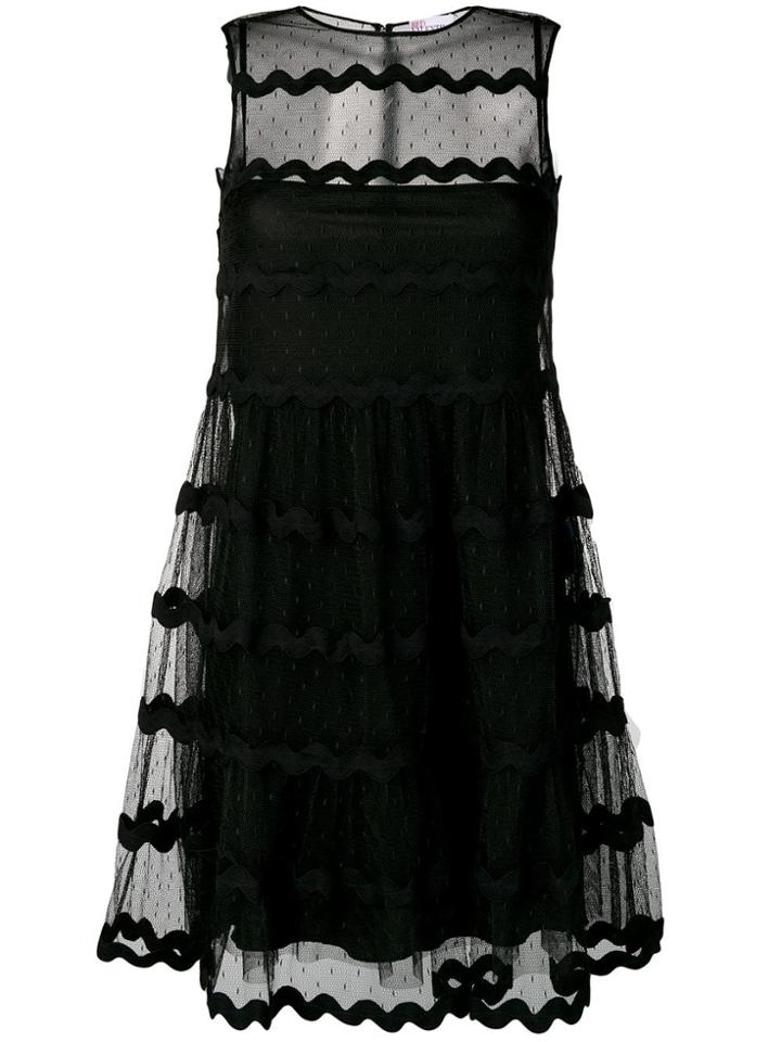 Red Valentino Tulle Tiered Mini Dress - Black