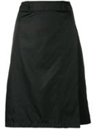 Prada Flap Front Midi Skirt - Black