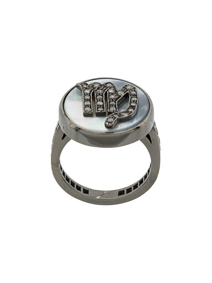 Carolina Bucci Diamond Set Zodiac Ring - Grey