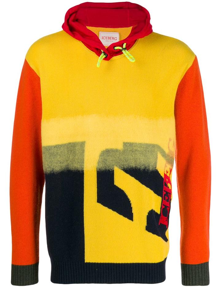 Iceberg Color-block Hoodie - Yellow