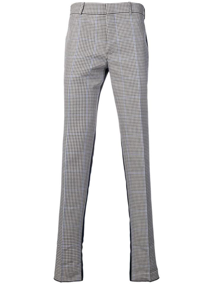 Alexander Mcqueen Check Panel Tailored Trousers - Black
