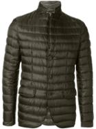 Herno Buttoned Padded Jacket, Men's, Size: 50, Green, Polyamide/feather Down