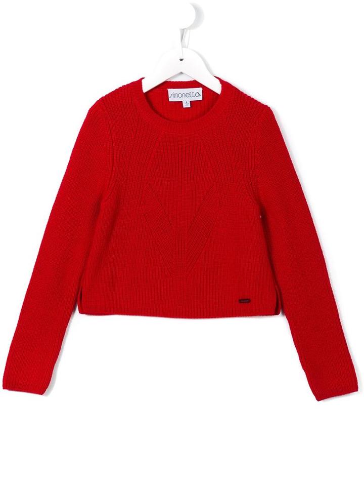 Simonetta Crew Neck Jumper, Girl's, Size: 8 Yrs, Red