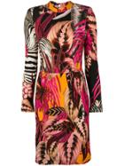 Just Cavalli Tropical-print Pencil Dress - Pink & Purple