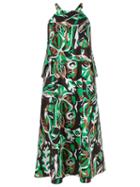 Andrea Marques Printed Midi Dress, Women's, Size: 40, Green, Cotton