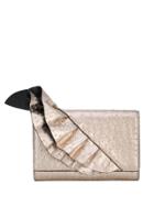 Christian Siriano Ruffled Trim Clutch - Gold