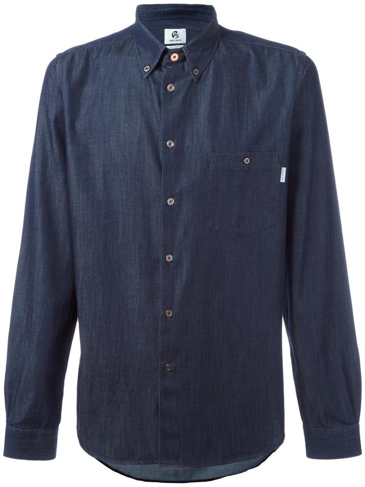 Ps By Paul Smith Denim Shirt, Men's, Size: Medium, Blue, Cotton