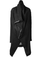Rick Owens Draped Biker Coat, Women's, Size: 42, Black, Cupro/viscose/wool