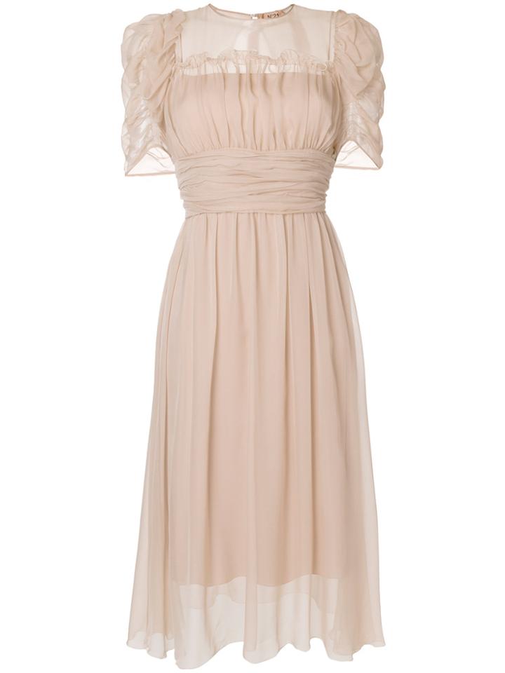 No21 Ruched Empire Dress - Nude & Neutrals