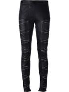 Philipp Plein 'on And On' Skinny Trousers, Women's, Size: Small, Black, Lamb Skin/cotton/spandex/elastane