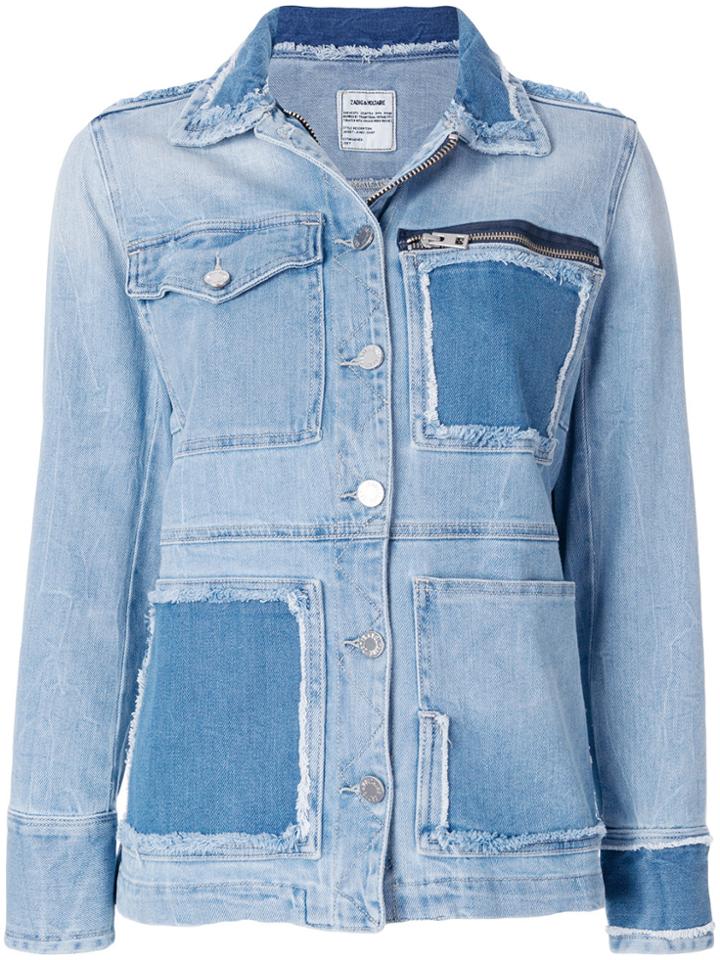 Zadig & Voltaire Kick Destroy Denim Jacket - Blue