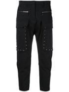 No21 - Cargo Pocket Cropped Trousers - Women - Cotton/spandex/elastane/acrylonitrile Butadiene Styrene (abs) - 42, Black, Cotton/spandex/elastane/acrylonitrile Butadiene Styrene (abs)