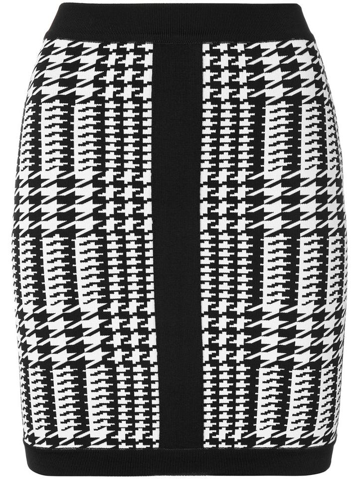 Balmain - Houndstooth Mini Skirt - Women - Polyamide/spandex/elastane/viscose - 36, Black, Polyamide/spandex/elastane/viscose