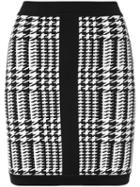 Balmain - Houndstooth Mini Skirt - Women - Polyamide/spandex/elastane/viscose - 36, Black, Polyamide/spandex/elastane/viscose