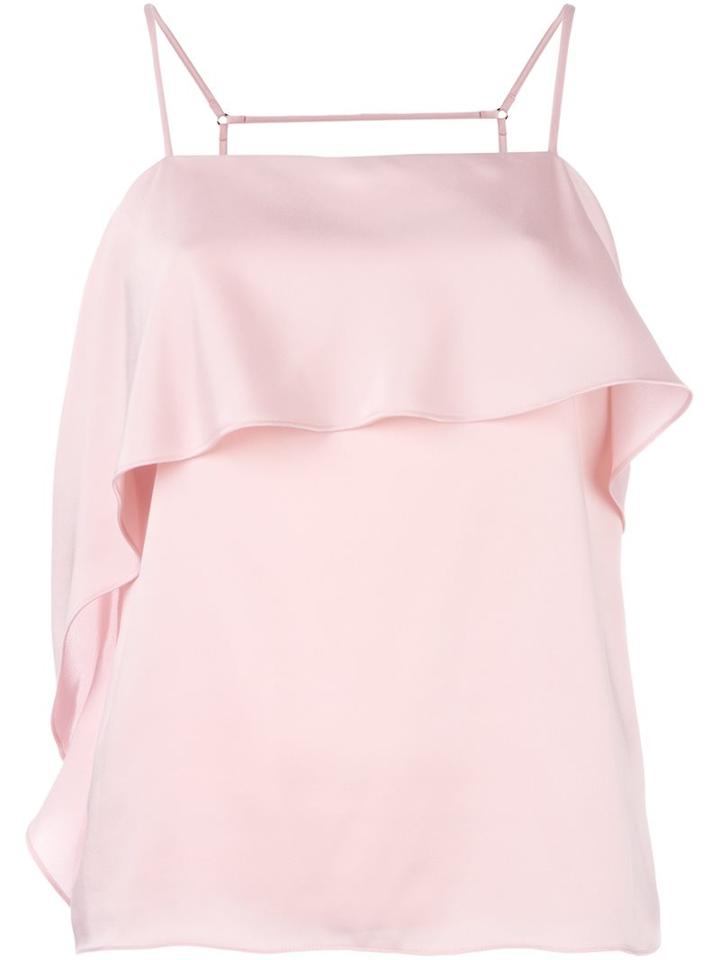 Elizabeth And James Ruffle Detail Top, Women's, Size: Medium, Pink/purple, Polyester