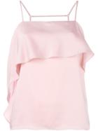 Elizabeth And James Ruffle Detail Top, Women's, Size: Medium, Pink/purple, Polyester