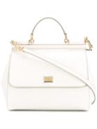 Dolce & Gabbana Large Sicily Tote, Women's, White, Calf Leather