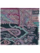 Etro Paisley Print Scarf, Women's, Pink/purple, Silk/wool