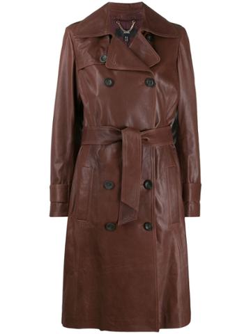 Arma Double-breasted Leather Coat - Brown