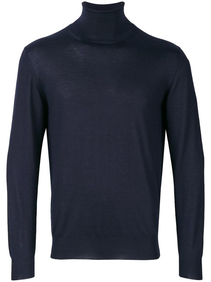 Cruciani Roll-neck Fitted Sweater - Blue